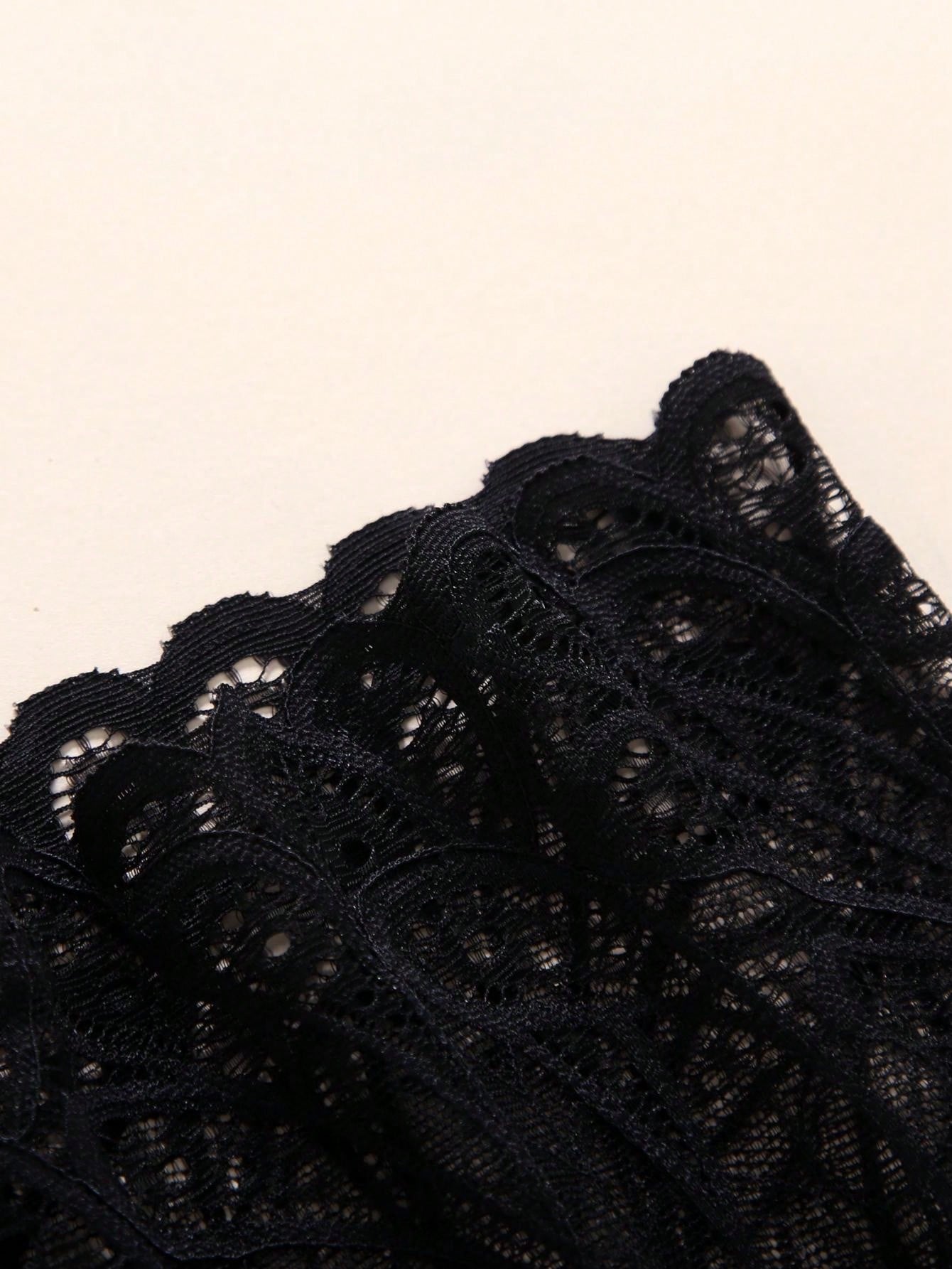 7pcs Women Sexy Black Lace Boyshort Panties Breathable Stretchy Sexy Intimates Panties For Women's Lingerie And Underwear