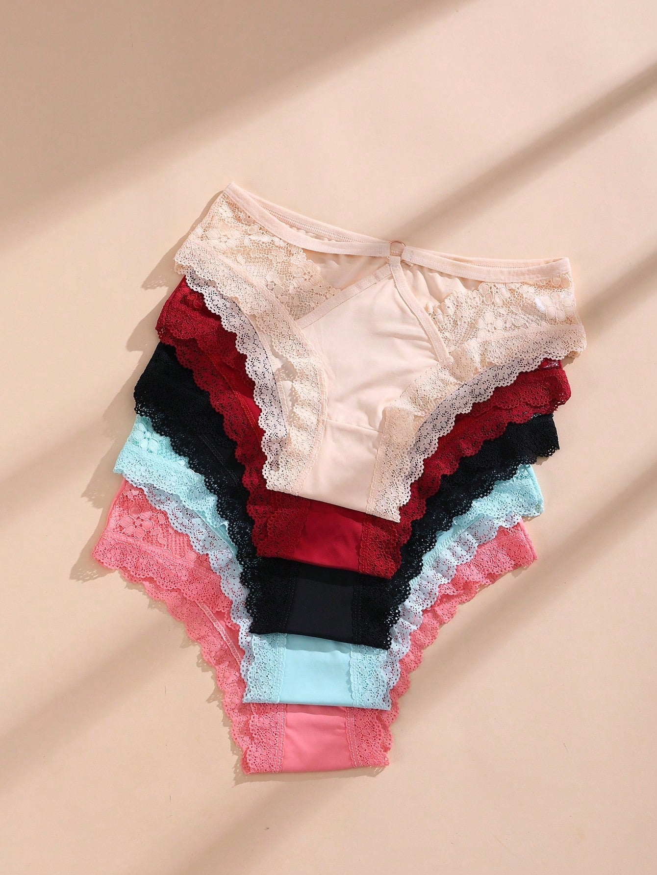 10 PCS Women's Sexy Ice Silk Bikini Panties Lace Hollow Out Briefs Comfortable And Breathable Lingerie