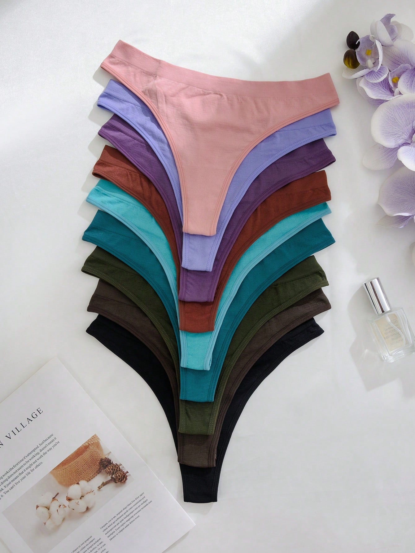 9pcs/Set Seamless Comfortable Thong Panties