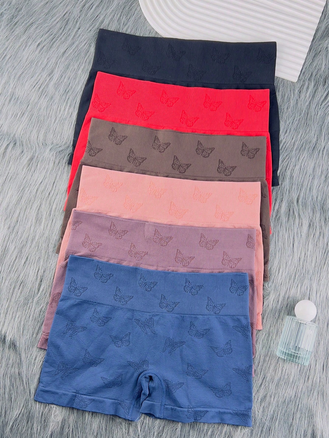 6pcs Women's Boyshort Panties Seamless Nylon HighUnderwear Stretch Boxer Briefs