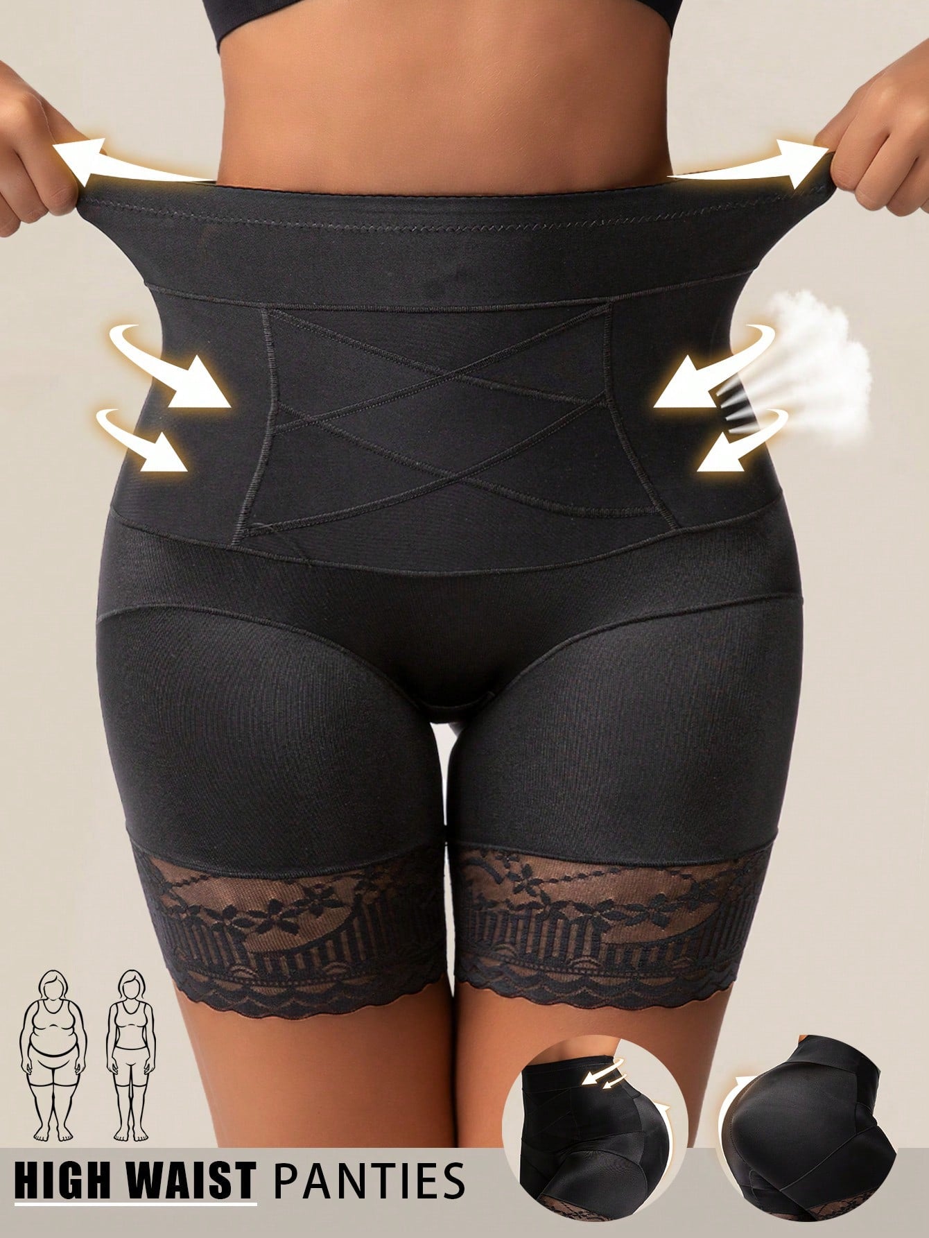 1Pc Seamless High Waist Shaping Panties Women's Slimming Tummy Control Waist Trainer Body Shaper Shapewear Panty Women's Underwear Sheath Flat Belly Woman Lingerie Butt Lifter
