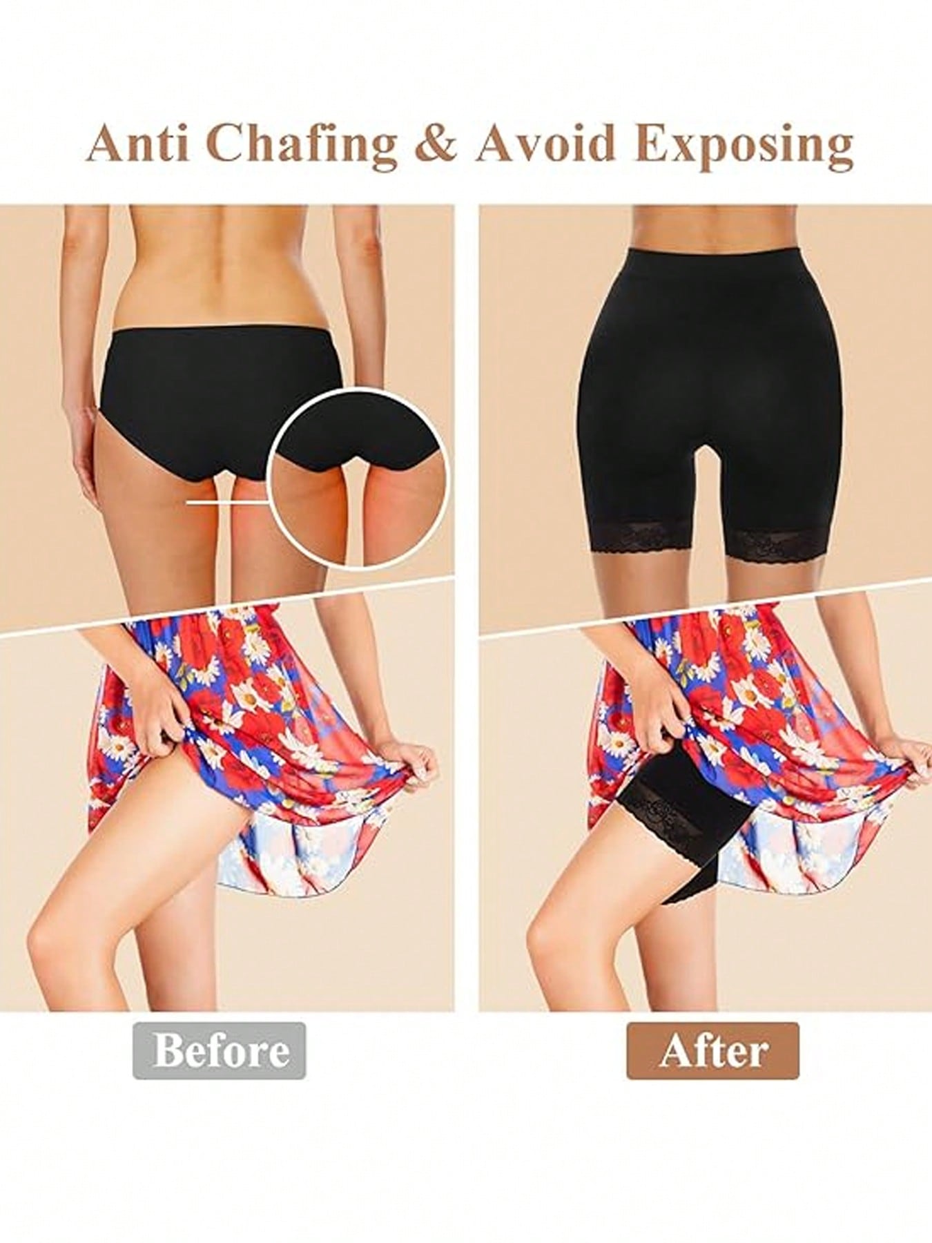 2Pcs Shorts For Under Dresses Women Seamless Shorts Boyshorts For Yoga/Bike/Workout Panties