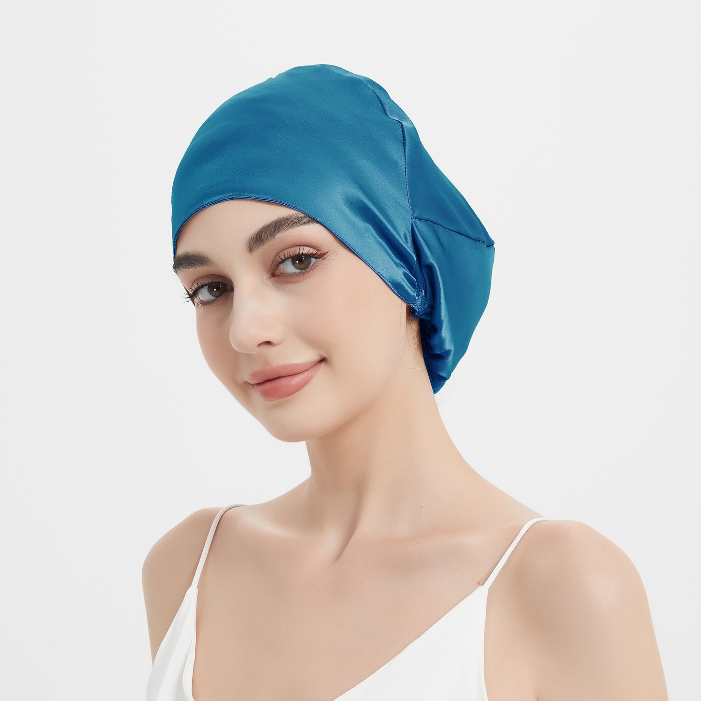 [Silk Sleep Cap] RACHELSILK 100% Mulberry Silk Double Layer Sleep Cap | Adjustable Elastic Band, Smooth & Soft Hair Protection Night Hat for Women, Beige, Easy Slip-On Design, Reduces Frizz & Split Ends