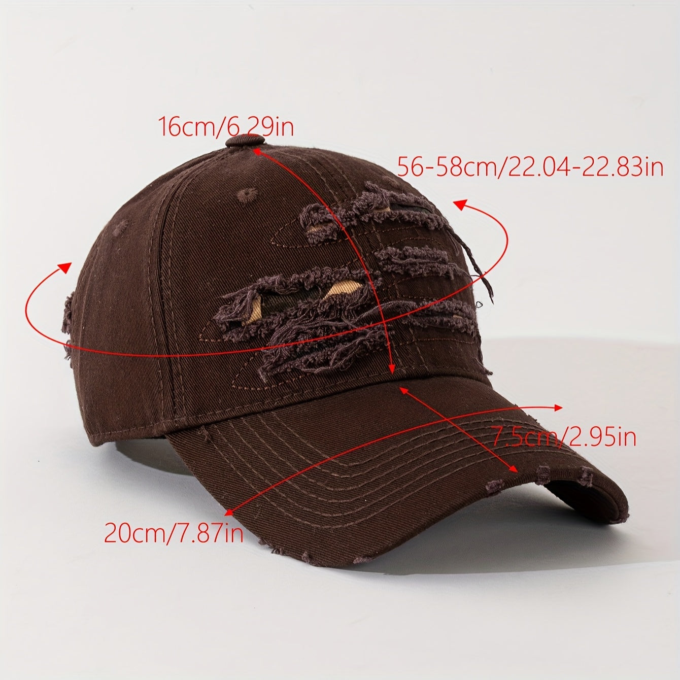 1pc Simple Polyester Baseball Cap, Embroidered Patches, Hole, Washed, Lightweight, Non-Stretch, Hand Wash or Professional Dry Clean, Solid Color, Spring Festival Valentine'S Day Gift