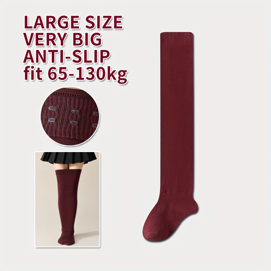 1 Pair - Extra Large Over-the-Knee Socks for Men, Long Tube Socks with Glue-Adhesive Toe to Prevent Slipping, High-Thigh Socks