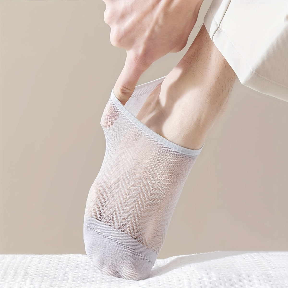 [Summer Fishnet Socks] 7-Pack Thin Summer Men's Fishnet Boat Socks | Solid Color