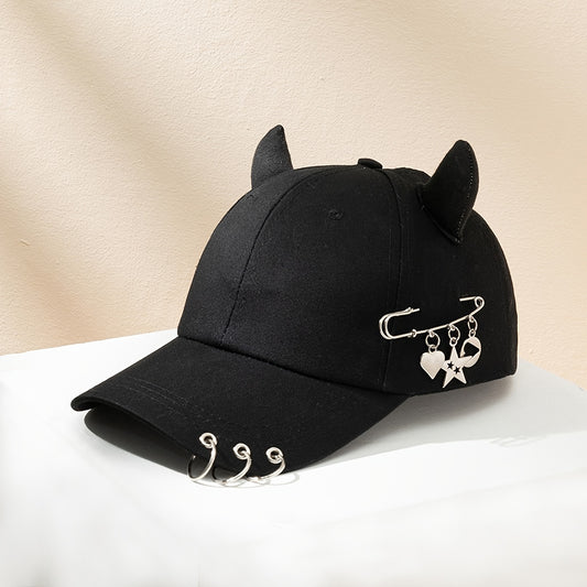1pc Popular Fashion Personality Men's Horn Baseball Cap Lovers Hat