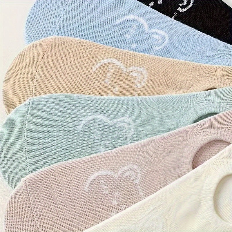 [Cute Socks] 6 Pairs Cute Cartoon Animal Socks | Women's Breathable Invisible All-match Stockings & Hosiery