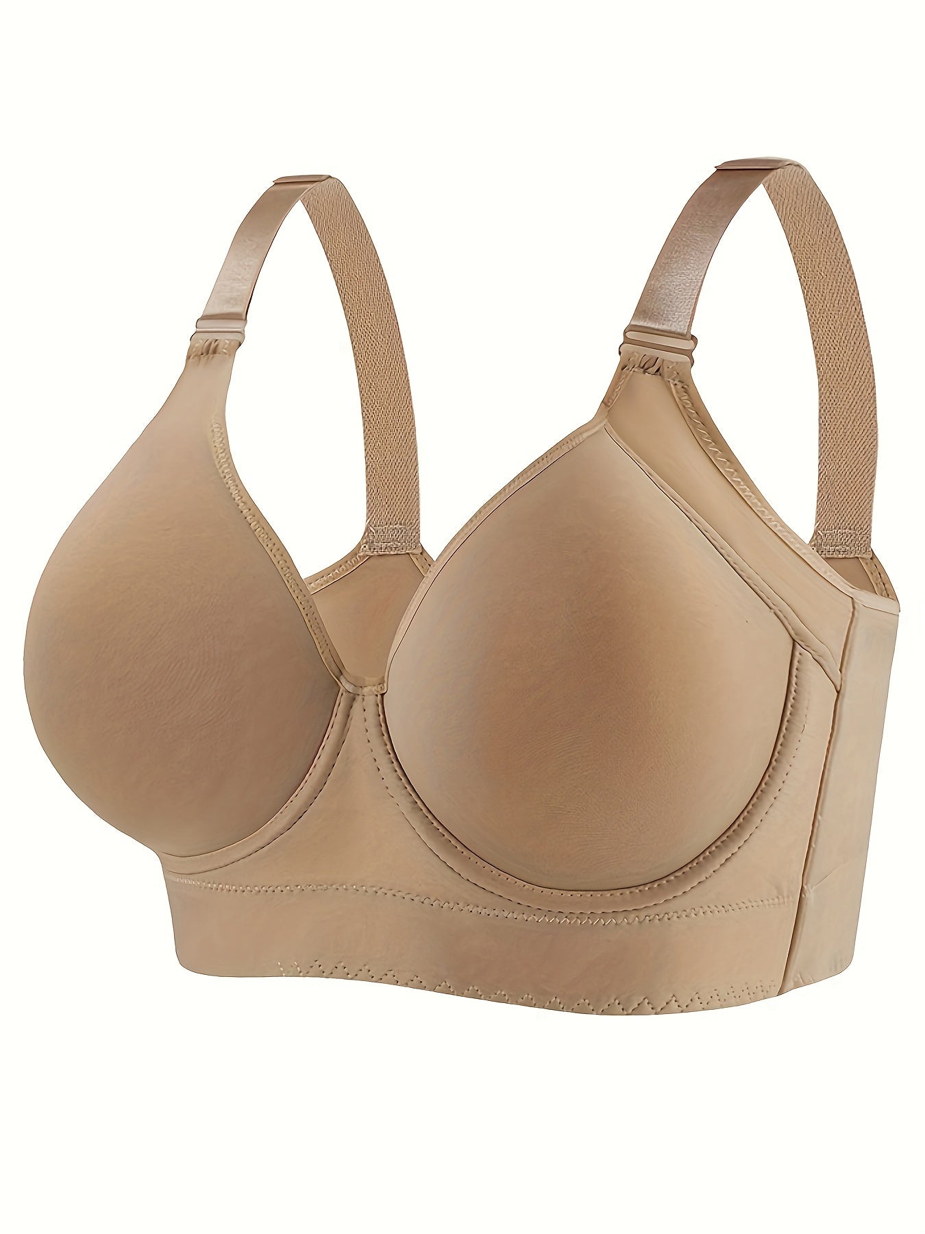 [Seamless Nylon Bra] Seamless Nylon Women's Full Coverage Underwire Bra | Breathable, Solid Color, No Padding, Mature Style Lingerie