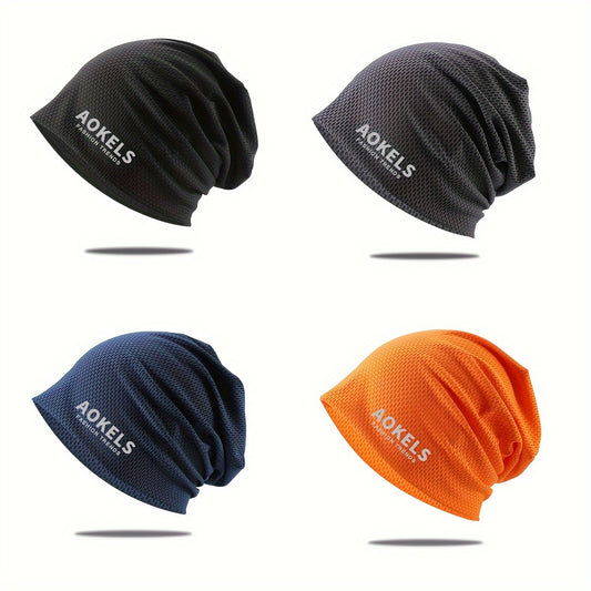 1pc Men's Soft, Skin-friendly, Breathable, Quick-drying Letter Riding Hat, Thin Outdoor Running Cap, Suitable for Daily Wear, Pile Hat
