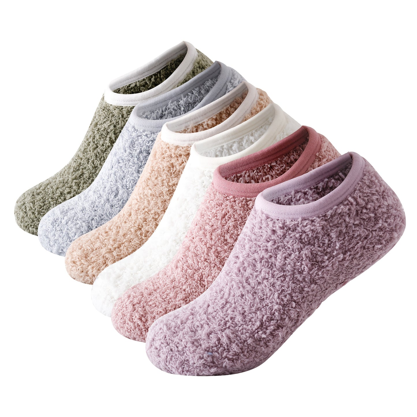 1 Pair/3 Pairs Women'S Fuzzy Socks, Fluffy, Thick, Super Warm, Cozy, Non Slip, Solid Color, Polyester 100%, Knit Fabric, Hand Wash, with Grips for Women