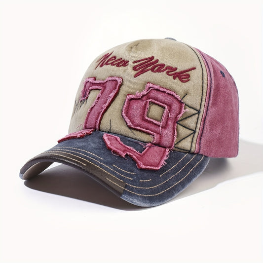 1pc Women'S 79 New York Baseball Cap - Adjustable Snapback, Breathable & Durable Fabric, Embroidered "79" Design, Perfect for Outdoor Activities, Casual Headwear | Sporty Baseball Cap | Adjustable Cap