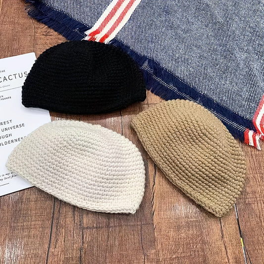 1pc Trendy Unisex Handmade Knitted Warm Hat, Warm Head Wrap