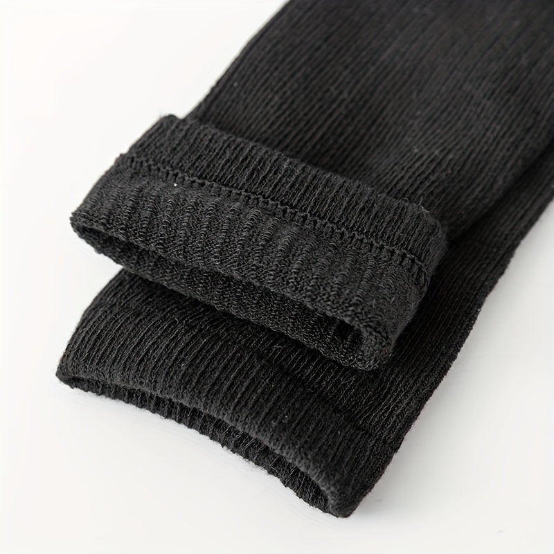 [Mens Athletic Socks] 6 Pairs AceFine Men's Mid-Calf Socks | Moisture-Wicking, High-Top, Black, Knit Fabric, Machine Washable, Sports Socks, Stylish Socks, Sweat-Resistant