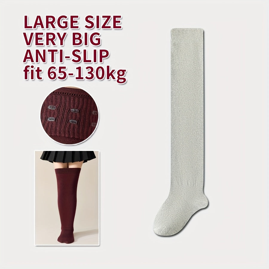 1 Pair - Extra Large Over-the-Knee Socks for Men, Long Tube Socks with Glue-Adhesive Toe to Prevent Slipping, High-Thigh Socks