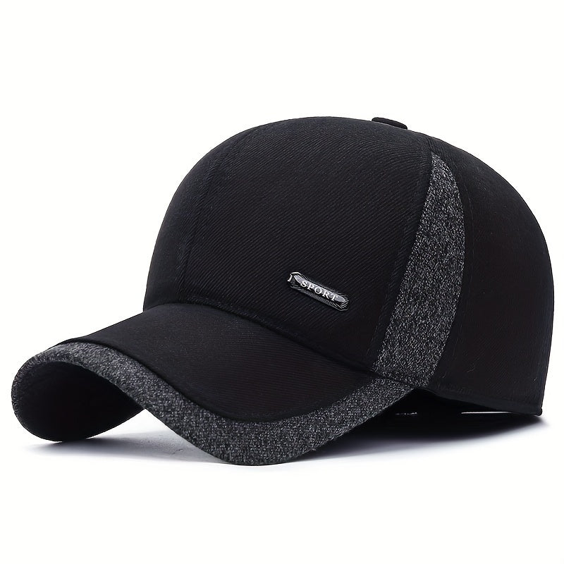 1pc Winter Ear Protection Hat, Men's Warm Baseball Cap