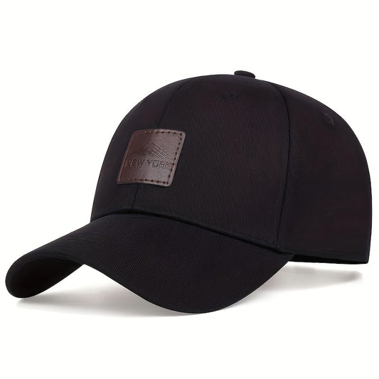 1 Men'S New York Logo Baseball Cap - Adjustable Snapback, Lightweight Polyester, Sun Protection, Casual Style for Outdoor, Travel, Beach, and Parties, Spring/Fall Season