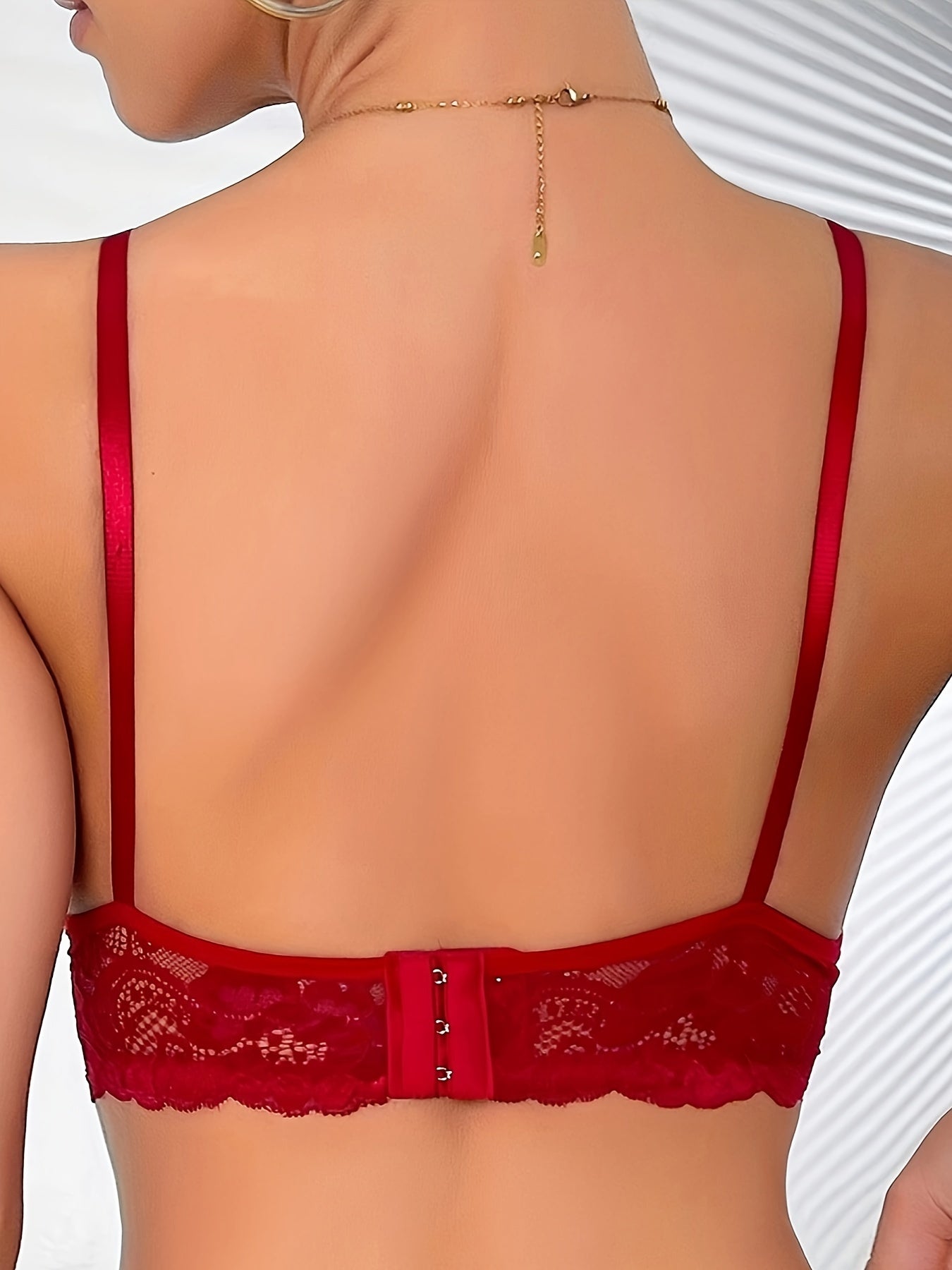 [Sexy Rhinestone Lace Underwear] Sexy Rhinestone-Embellished Lace Underwear for Women | Ice Silky Fiber Fabric, No Padding, Underwire Support, Glittery Red Lace Trim, Fashionable & Comfortable for Casual Attire, Sexy Lingerie