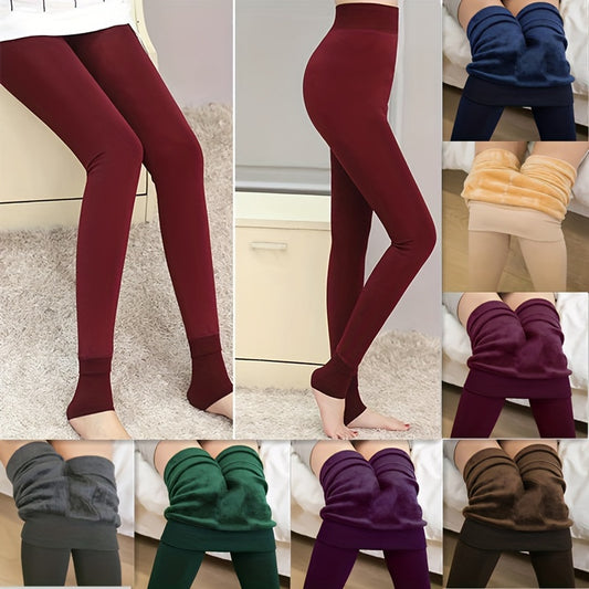 1pc Women'S Winter Thermal Warm Thick Pantyhose - Stretchy, Slim-Fit Leggings with Elastic Waistband, 6 Colors (Black, Burgundy, Dark Blue, Olive, Navy, Brown) - Perfect for Cold Weather Comfort & Style, Warm Leggings