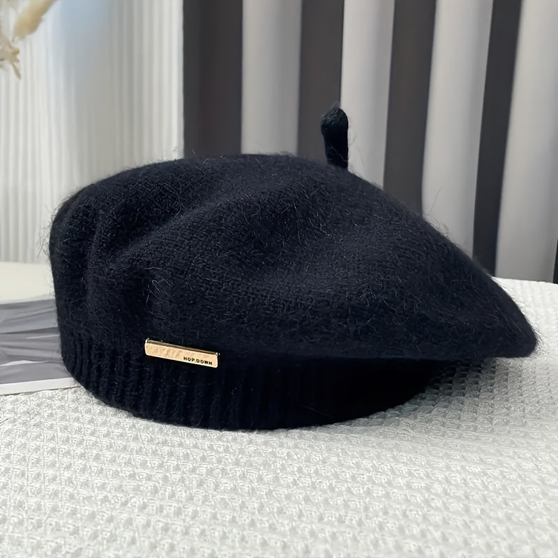 [Polyester Fashion Beret] Breathable Polyester 1pc Women's Fashion Beret Hat - Elastic Closure, Solid Color, Hand Wash Only - Autumn/Winter Season, Christmas Holiday, Fantasy Theme