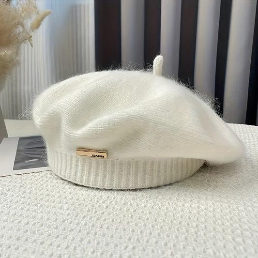 [Polyester Fashion Beret] Breathable Polyester 1pc Women's Fashion Beret Hat - Elastic Closure, Solid Color, Hand Wash Only - Autumn/Winter Season, Christmas Holiday, Fantasy Theme