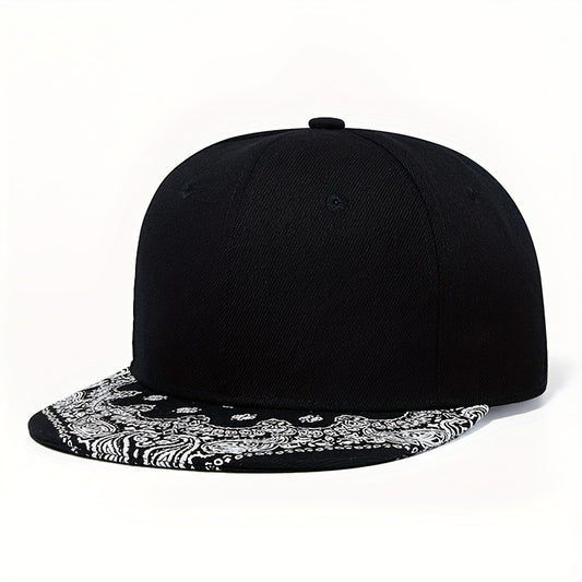 1pc Men's Versatile Solid Color Flat Brim Hat, Ideal Choice For Gifts