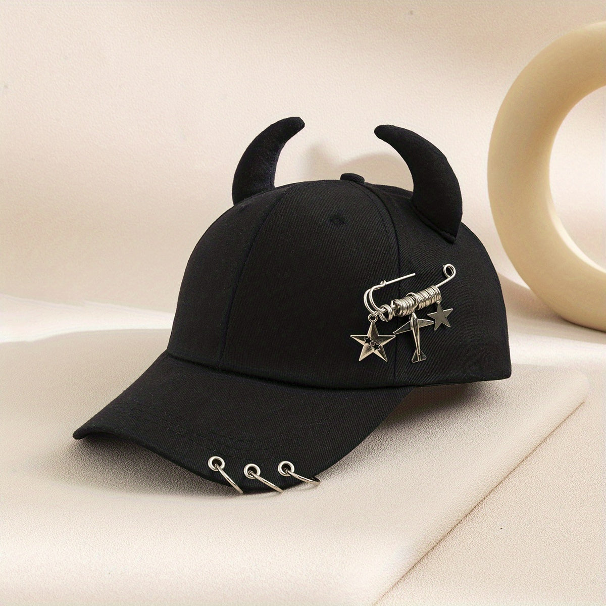 1pc Popular Fashion Personality Men's Horn Baseball Cap Lovers Hat