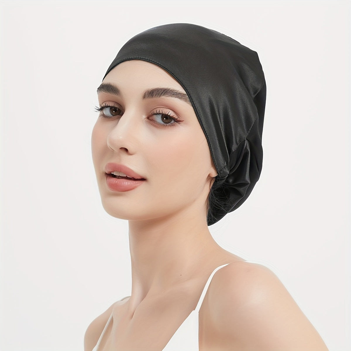 [Silk Sleep Cap] RACHELSILK 100% Mulberry Silk Double Layer Sleep Cap | Adjustable Elastic Band, Smooth & Soft Hair Protection Night Hat for Women, Beige, Easy Slip-On Design, Reduces Frizz & Split Ends