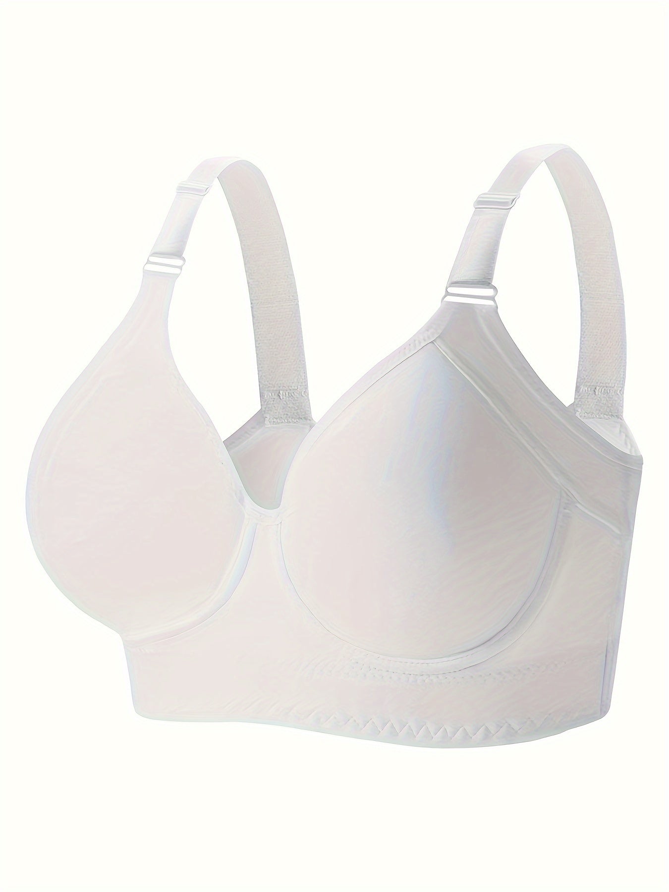 [Seamless Nylon Bra] Seamless Nylon Women's Full Coverage Underwire Bra | Breathable, Solid Color, No Padding, Mature Style Lingerie