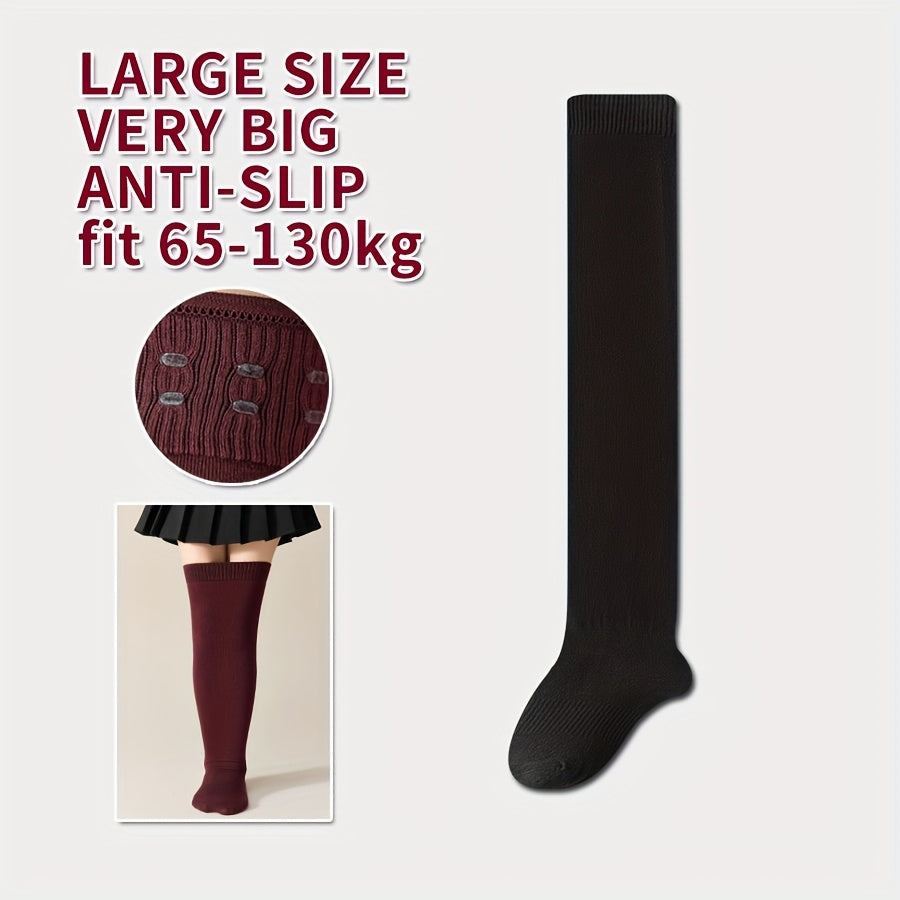 1 Pair - Extra Large Over-the-Knee Socks for Men, Long Tube Socks with Glue-Adhesive Toe to Prevent Slipping, High-Thigh Socks