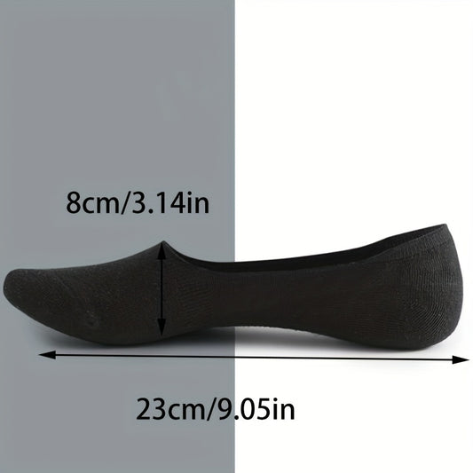 20 Pairs Men'S Black No-Show Socks - Soft, Breathable, Non-Slip Silicone Grip, Stretchy Texture for Comfort - Ideal for Casual and Outdoor Activities, Casual Socks | No-Show Socks | Knitted Fabri, Sweat-Resistant