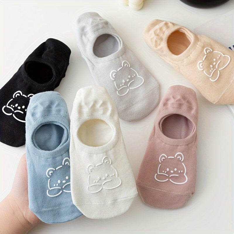 [Cute Socks] 6 Pairs Cute Cartoon Animal Socks | Women's Breathable Invisible All-match Stockings & Hosiery