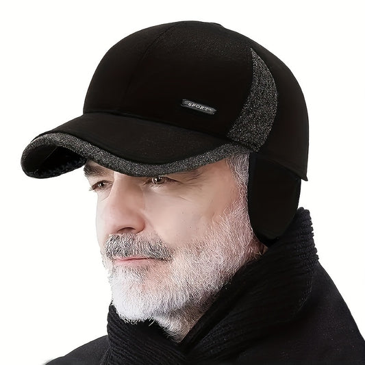 1pc Winter Ear Protection Hat, Men's Warm Baseball Cap