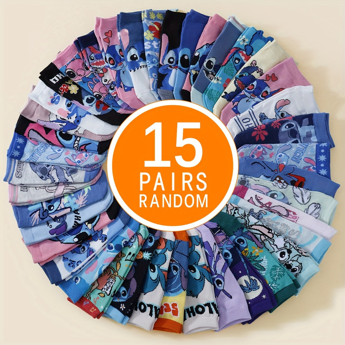 [Fashionable Socks] 5/10/1520 Pairs of Fashionable Women's Short Socks | Funny Cartoon, Stitch, Casual, Suitable for Daily Wear