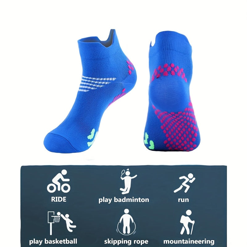 10 Pairs Men's Athletic Compression Socks - Anti-Foam, Breathable & Anti-Slip Arch - Multi-Color Options (White/Black/Blue/Orange/Pink/Navy/Red/Grey/Purple/Beige) - 93% /7% Spandex - Ergonomic Fit for Running, Gym, Training, Marathon - Multi-Color Options