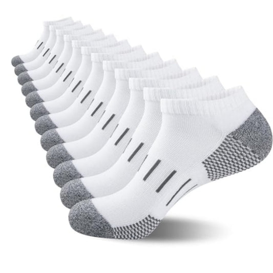 [Cushioned Socks] 12 Pairs Men's Cushioned Short Socks | for Sports And Running Performance