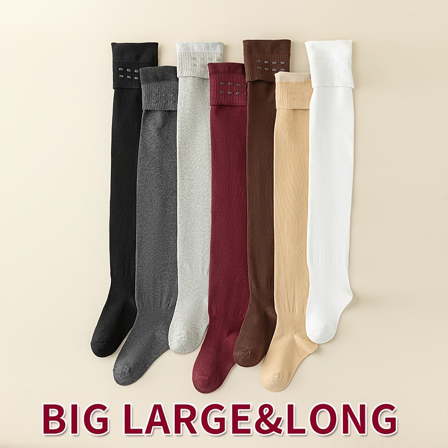 1 Pair - Extra Large Over-the-Knee Socks for Men, Long Tube Socks with Glue-Adhesive Toe to Prevent Slipping, High-Thigh Socks
