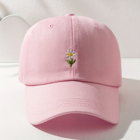 1pc/2pcs Embroidered Floral Soft Top Baseball Cap Unisex Breathable Adjustable Golf Hat for Women, Summer Fashion Curved Brim Y2K Couple Style