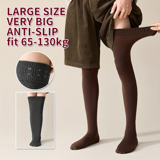 1 Pair - Extra Large Over-the-Knee Socks for Men, Long Tube Socks with Glue-Adhesive Toe to Prevent Slipping, High-Thigh Socks
