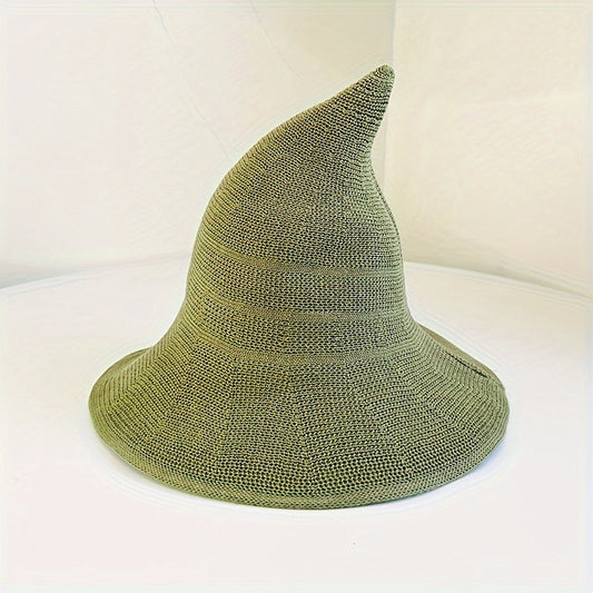 [Festive Witch Hat] Halloween Witch Hat for Women - Pointed Top Non-Elastic Cap, Deep Red for Costumes & Themed Events | Easy Foldable Storage, Non-Washable Party Accessory, Classic Witch Design, Durable Headgear, Handmade Look