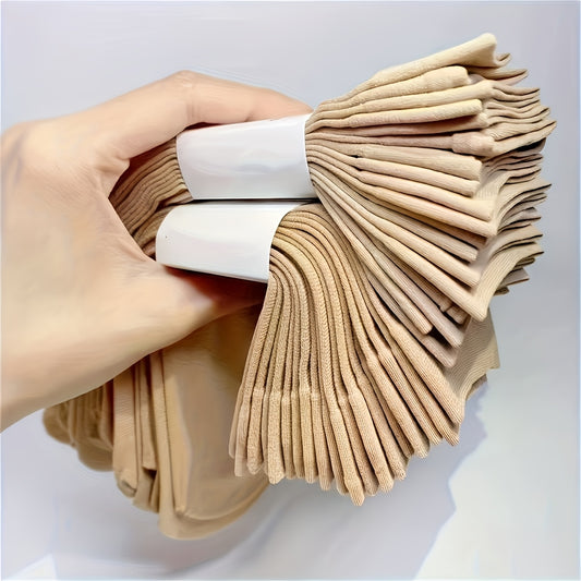 [Elegant Mesh Socks] 5/10 Pairs Elegant Mesh Short Socks | Soft Breathable Elastic Ribbed Cuff, Durable Solid Color Casual & Athletic Socks for Casual Attire, Versatile Unisex Socks, Simple Sock Design, Comfortable Fit Socks