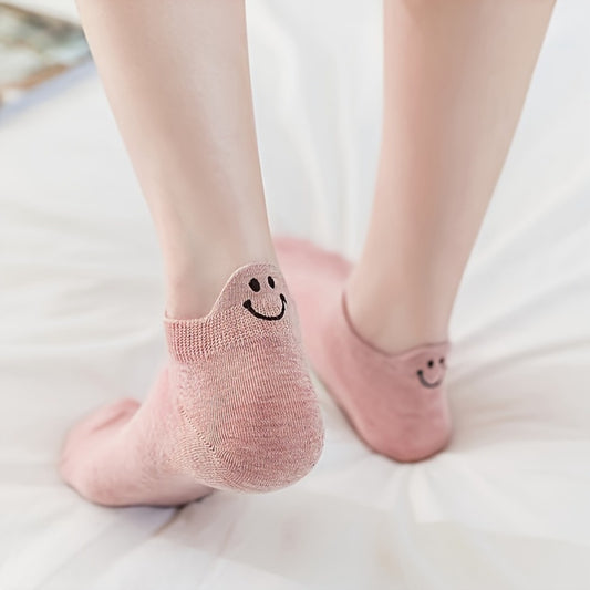 10 Pairs of Stylish Women'S Ankle Socks, Comfortable, Soft, Cute, And Versatile, Suitable for Spring, Summer, And Autumn.