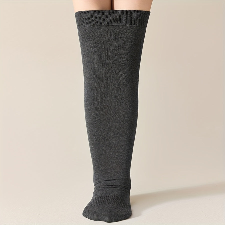 1 Pair - Extra Large Over-the-Knee Socks for Men, Long Tube Socks with Glue-Adhesive Toe to Prevent Slipping, High-Thigh Socks