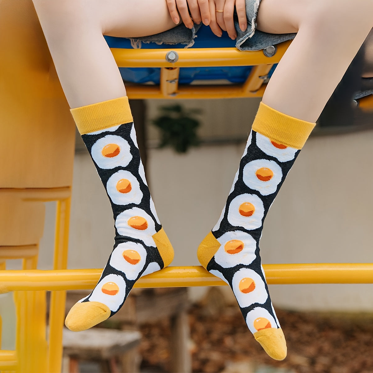 [Cute Food Socks] 5-Pair Women's Short Socks | Food-Themed Patterns with Colorful Toe Caps - Breathable Machine-Washable Casual Crew Socks for Daily Wear & Fashion