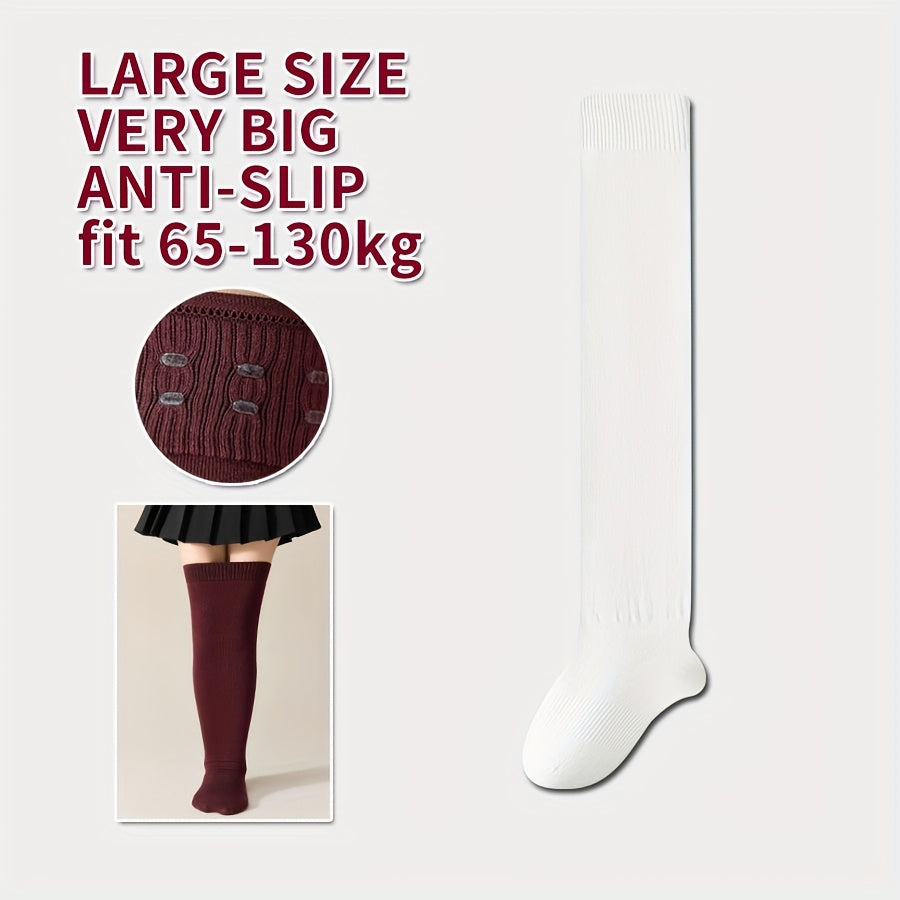 1 Pair - Extra Large Over-the-Knee Socks for Men, Long Tube Socks with Glue-Adhesive Toe to Prevent Slipping, High-Thigh Socks
