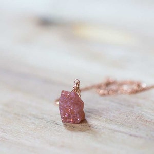 Raw Sunstone Necklace on Sterling Silver or Rose Gold Filled Chain, Rough Sunstone Pendant, Oxidized Silver Jewelry
