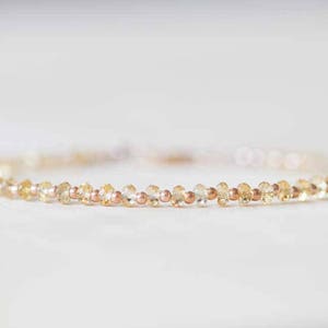 Citrine Bracelet with Rose Gold Fill or Sterling Silver, Delicate Gemstone Beaded Stacking Bracelet, Citrine Jewelry, November Birthstone