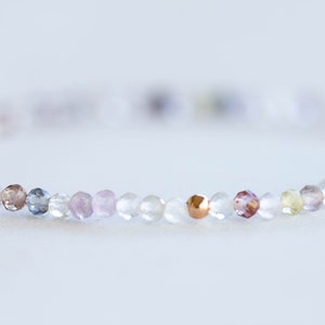 Cacoxenite Stretch Bracelet, Dainty Beaded Natural Auralite 23 Gemstone Jewelry
