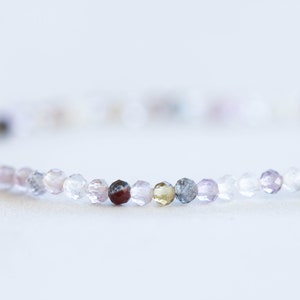Cacoxenite Stretch Bracelet, Dainty Beaded Natural Auralite 23 Gemstone Jewelry