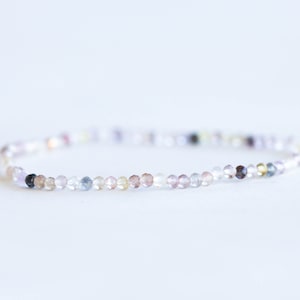 Cacoxenite Stretch Bracelet, Dainty Beaded Natural Auralite 23 Gemstone Jewelry